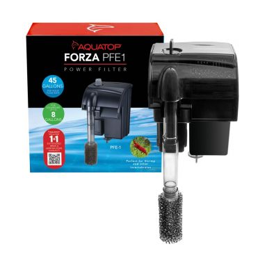 AQUATOP Forza 45 GPH Power Filter for 5-15 Gallon Aquariums, Advanced Filtration Design PFE-1